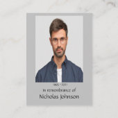 Pocket Memorial Foto Prayer Barn Owl Visitekaartje (Achterkant)