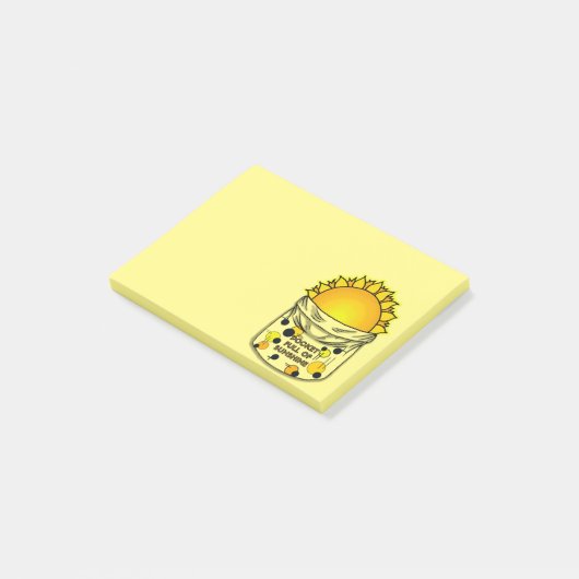 Pocket met zonneschijn post-it® notes (Schuin)
