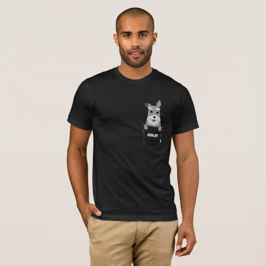 Pocket Miniature Schnauzer puppy schattige hond T-shirt (Voorkant volledig)
