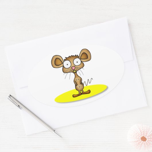 Pocket Mouse-Stickers Ovale Sticker (Envelop)