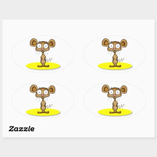 Pocket Mouse-Stickers Ovale Sticker (Vel)