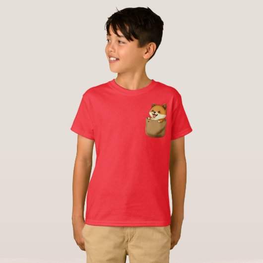 Pocket Pals voor kinderen - Shiba Inu Edition T-shirt (Voorkant volledig)