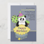 Pocket Panda Birthday Party Invitation Kaart (Voorkant)