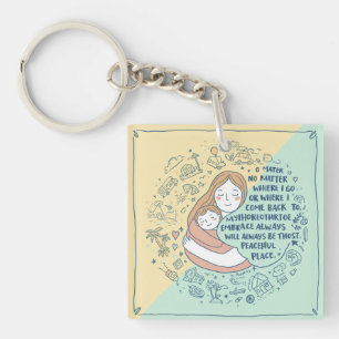 Pocket Peace: Mother's Embrace Doodle Sleutelhange Sleutelhanger