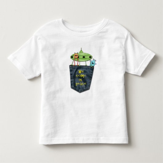 Pocket Peek-a-Boo - We komen in vredestichters Kinder Shirts (Voorkant)