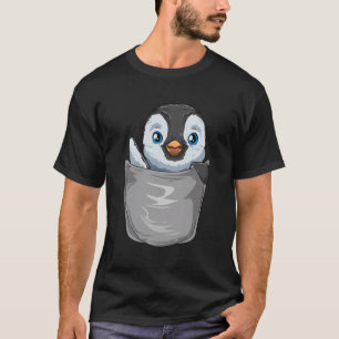 Pocket Penguin Peeking Out Grappige Pinguïn T-shirt