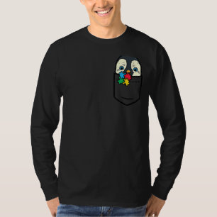 Pocket Penguin Puzzle Cute Autism Awareness Mannen T-shirt