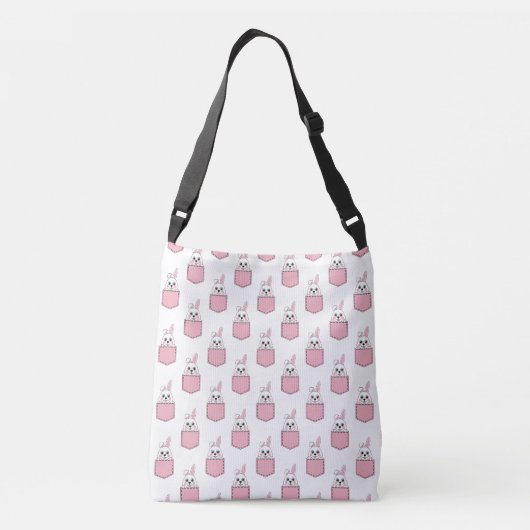 Pocket Pet Bunny Pattern Crossbody Tas (Achterkant)