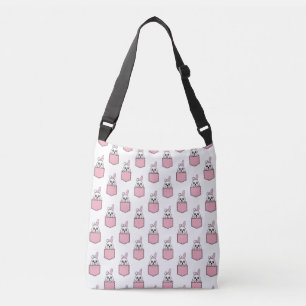 Pocket Pet Bunny Pattern Crossbody Tas