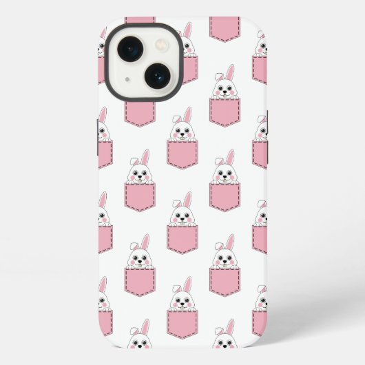 Pocket Pet Bunny Pattern iPhone Hoesje (Achterkant)