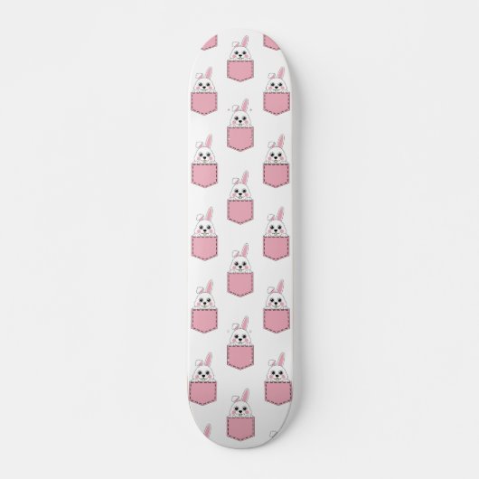 Pocket Pet Bunny Pattern Persoonlijk Skateboard (Voorkant)