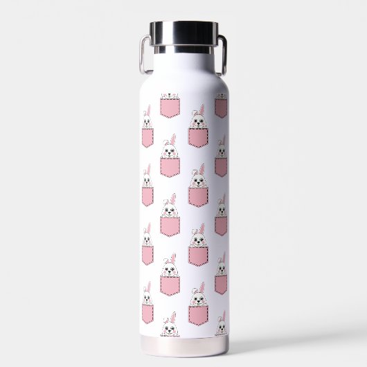 Pocket Pet Bunny Pattern Waterfles (Voorkant)