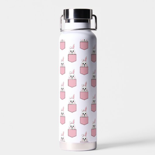 Pocket Pet Bunny Pattern Waterfles (Achterkant)