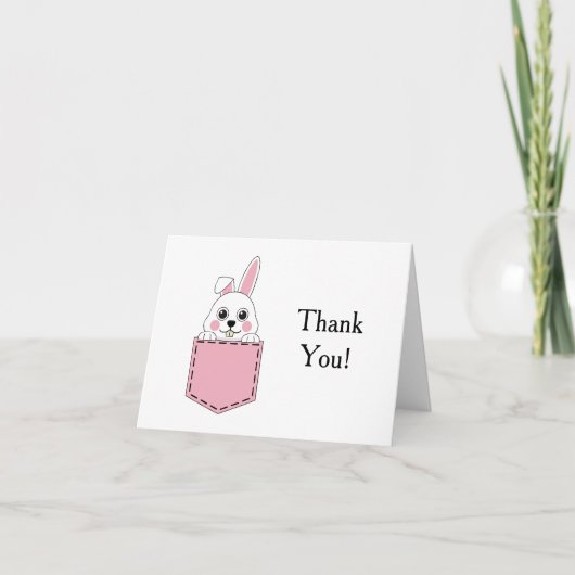 Pocket Pet Bunny Personaliseren Bedankkaart (Voorkant)