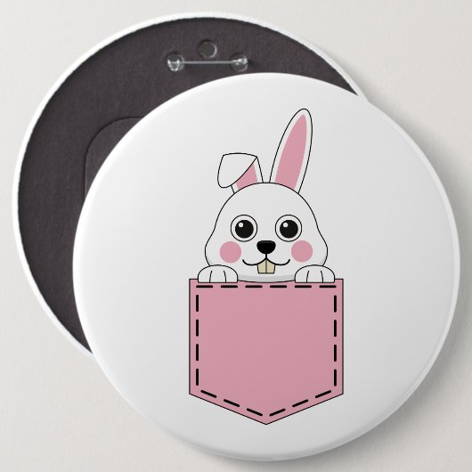 Pocket Pet Bunny Ronde Button 6,0 Cm (Voorkant /achterkant)