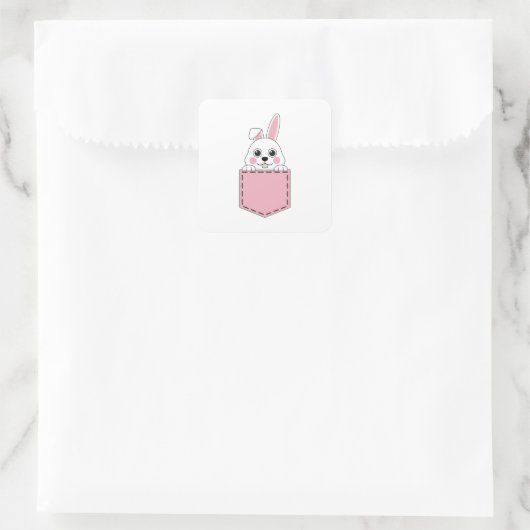 Pocket Pet Bunny Vierkante Sticker (Tas)