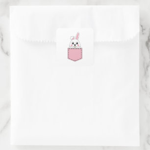 Pocket Pet Bunny Vierkante Sticker