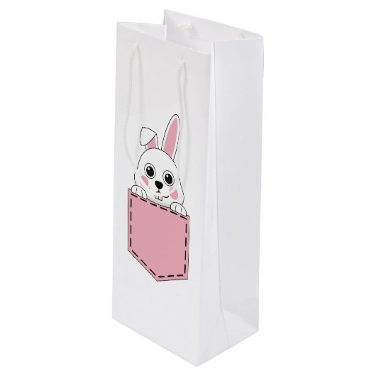 Pocket Pet Bunny Wijn Cadeautas (Voorkant Gekanteld)