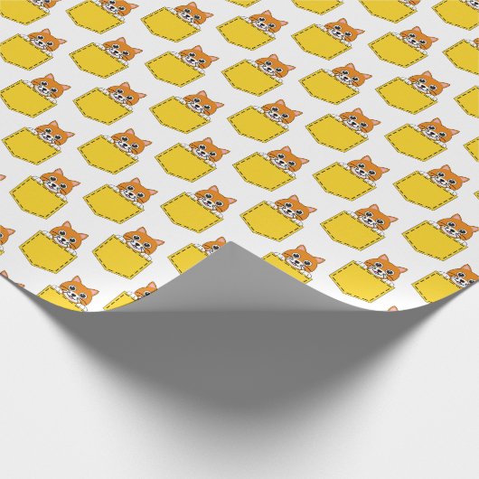 Pocket Pet Cat Pattern Cadeaupapier (Hoek)
