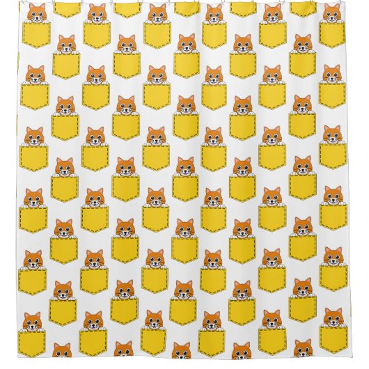 Pocket Pet Cat Pattern Douchegordijn (Voorkant)