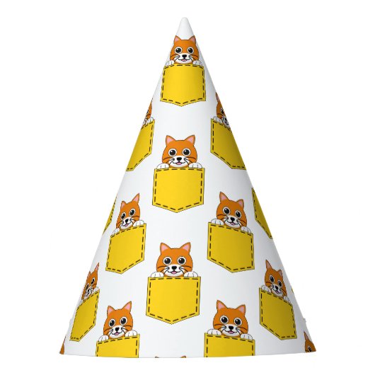 Pocket Pet Cat Pattern Feesthoedjes (Voorkant)