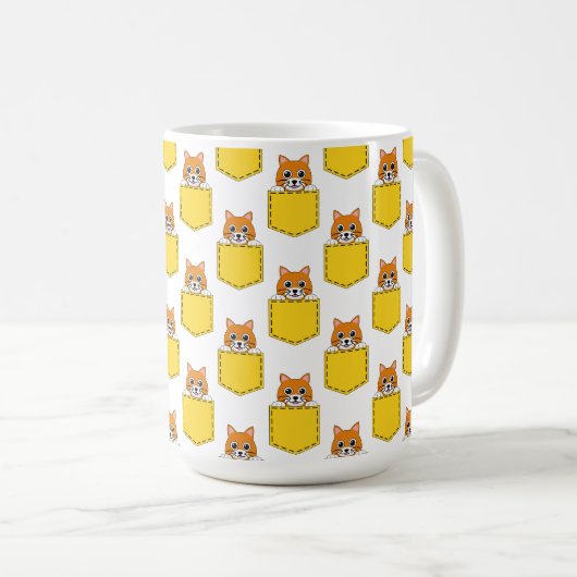 Pocket Pet Cat Pattern Koffiemok (Voorkant rechts)