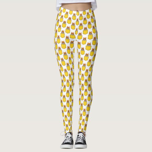 Pocket Pet Cat Pattern Leggings (Voorkant)