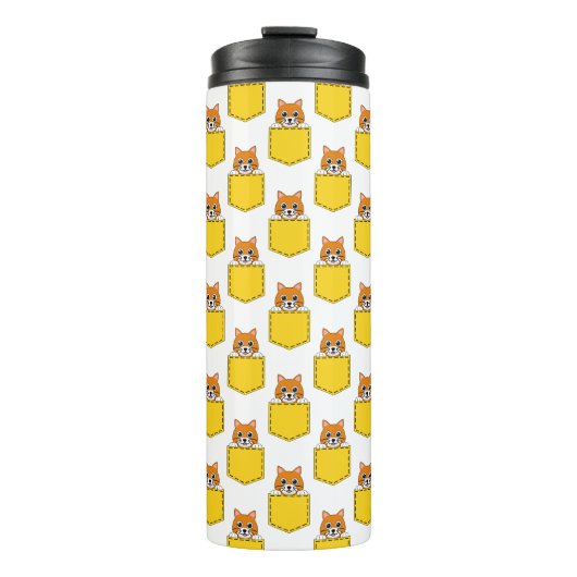 Pocket Pet Cat Pattern Thermosbeker (Voorkant)