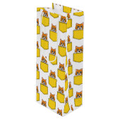 Pocket Pet Cat Pattern Wijn Cadeautas (Voorkant Gekanteld)