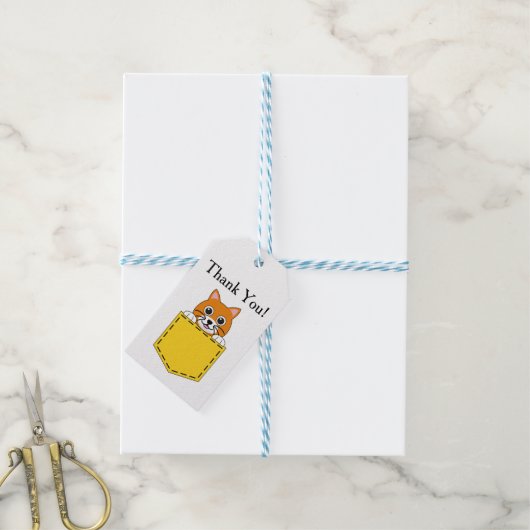Pocket Pet Cat Personaliseren Cadeaulabel (Met Touw)