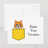 Pocket Pet Cat Personaliseren Feestdagenkaart (Voorkant / Achterkant)