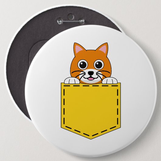 Pocket Pet Cat Ronde Button 6,0 Cm (Voorkant /achterkant)