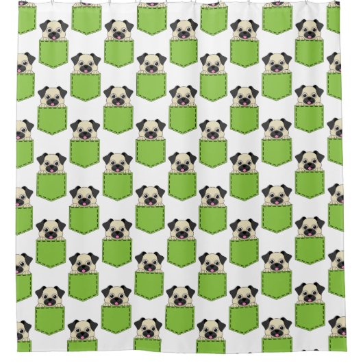 Pocket Pet Dog Pattern Douchegordijn (Voorkant)