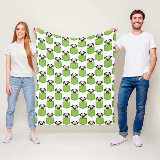 Pocket Pet Dog Pattern Fleece Deken (In situ)