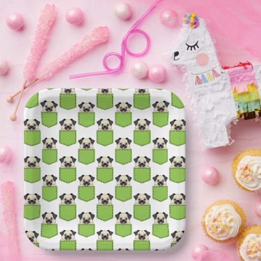 Pocket Pet Dog Pattern Papieren Bordje (Feest)