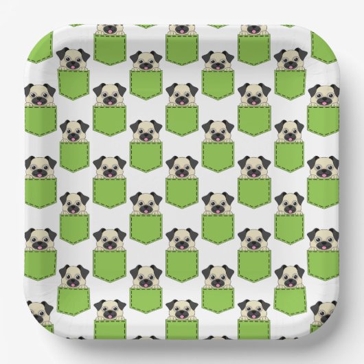 Pocket Pet Dog Pattern Papieren Bordje (Voorkant)