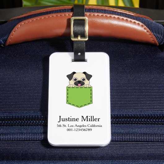 Pocket Pet Dog Personaliseren Bagagelabel (Voorkant Insitu 2)