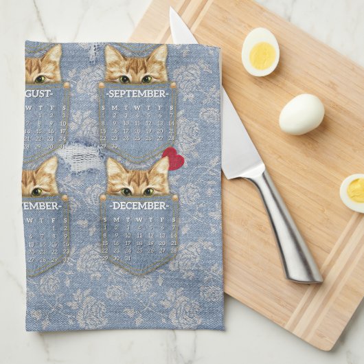 Pocket Pets Kittens 2024 Kalender Theedoek (Quarter Fold)