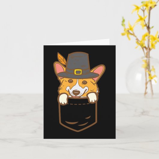 Pocket Pilgrim Welsh Corgi Hondenliefhebber Cute T Kaart (Gele Bloem)