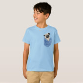Pocket Pug Blue Kinder T-shirt (Voorkant volledig)