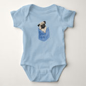 Pocket Pug Blue Romper (Voorkant)