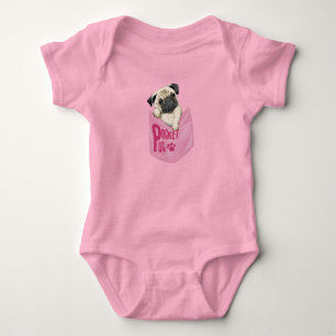 Pocket Pug roze Baby Romper