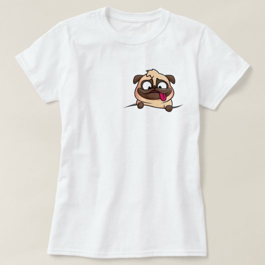 Pocket Pug T-shirt (Design voorkant)