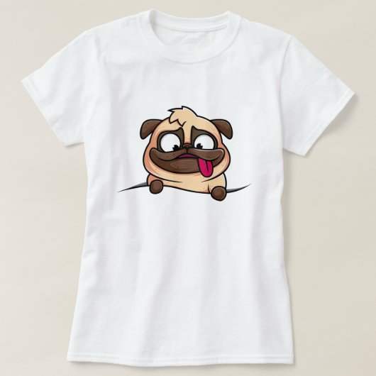 Pocket Pug T-shirt (Design voorkant)