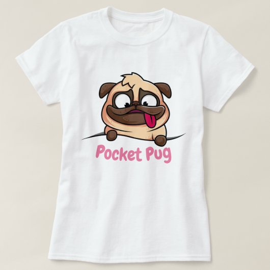 Pocket Pug T-shirt (Design voorkant)