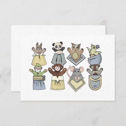 Pocket Puppets Kaart (Voorkant / Achterkant)