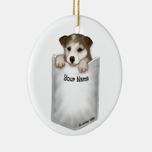 Pocket Puppy Dog Keramisch Ornament (Rechts)