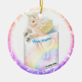 Pocket Rainbow Unicorn Keramisch Ornament (Voorkant)