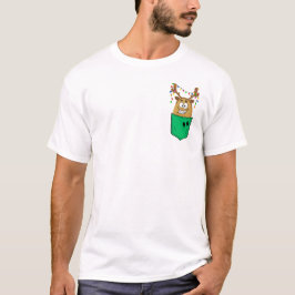 Pocket rendieren aardappel die kerel kerstfeest t-shirt