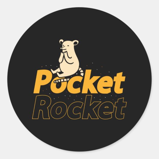 Pocket Rocket - Muisontwerp Ronde Sticker (Voorkant)